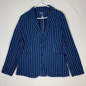 Polo Ralph Lauren Linen Blend Blue Pinstipe Blazer Women's size 10